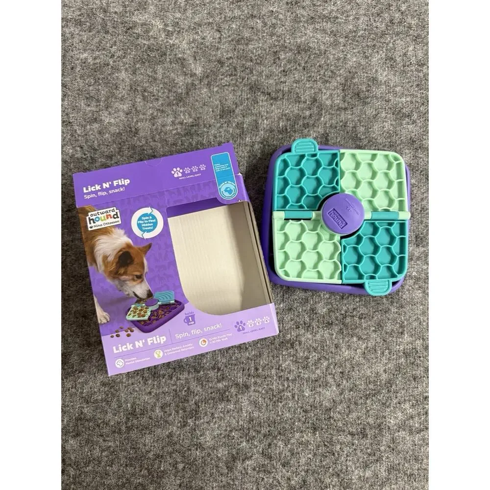 Outward Hound Nina Ottosson Lick N Flip Dog Feeder Puzzle Toy Treats N33
